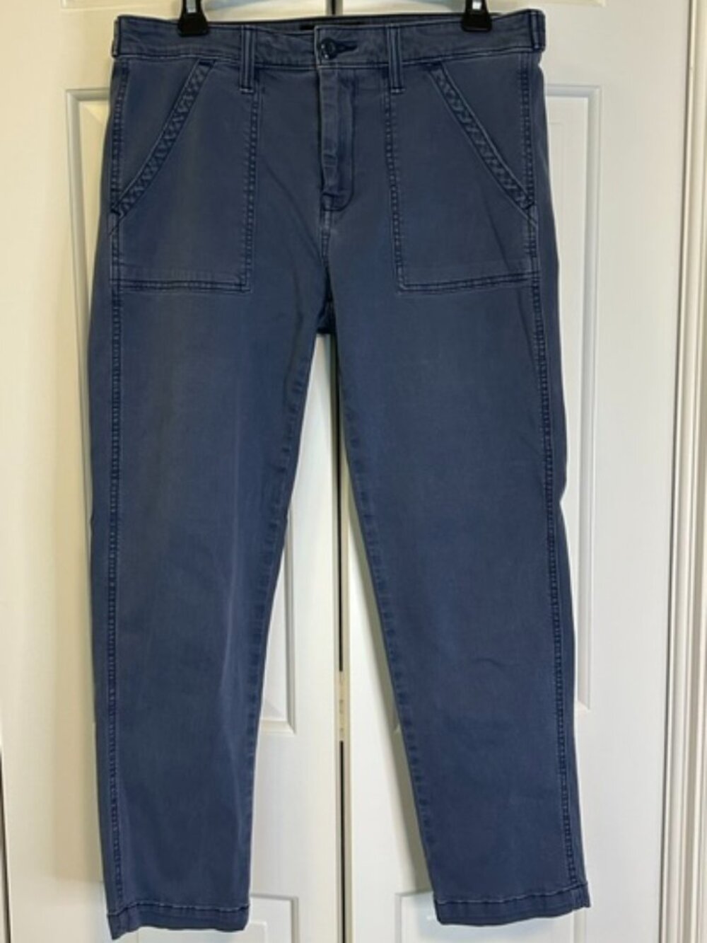 Lucky Brand Boyfriend Utility Cropped Pants Size 6 / 28 Blue EUC Twill